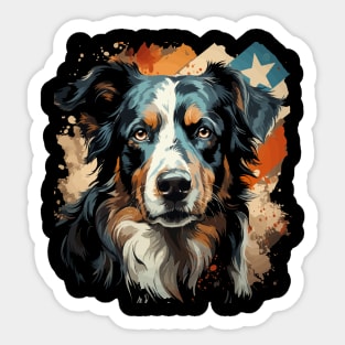 Patriotic Border Collie Sticker